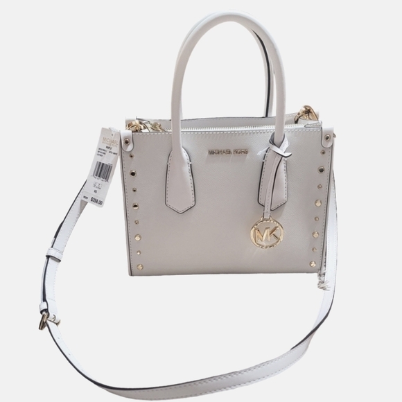 Nwt Michael Kors satchel white and gold Purse